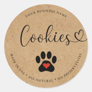 Natural Gourmet Rustic Dog Cookies Classic Round Sticker