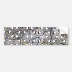 Natural Gray Stone Mosaic, flower of life Bumper Sticker