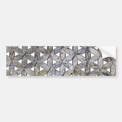 Natural Gray Stone Mosaic flower of life Bumper Sticker