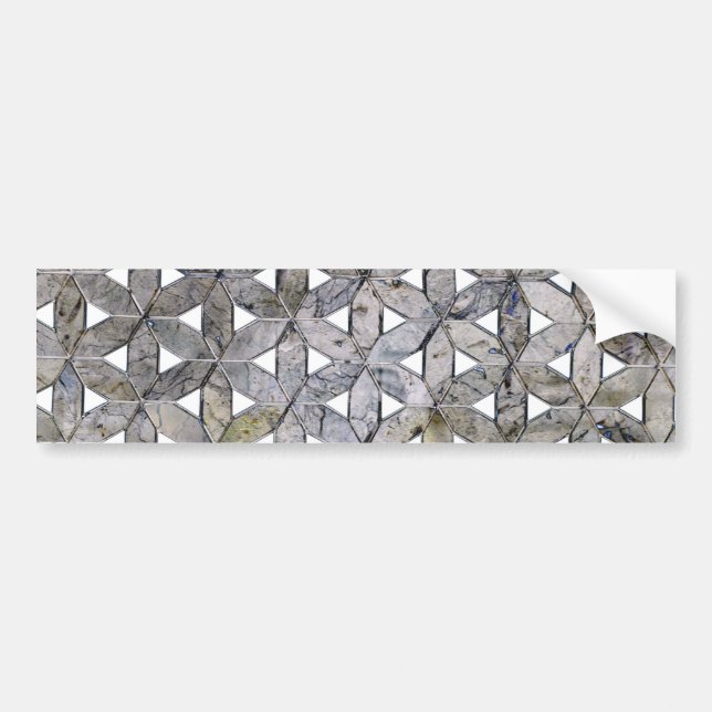 Natural Gray Stone Mosaic, flower of life Bumper Sticker (Front)