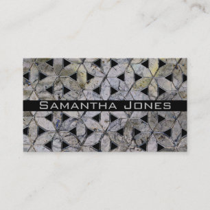 Natural Gray Stone Mosaic, flower of life Business Card