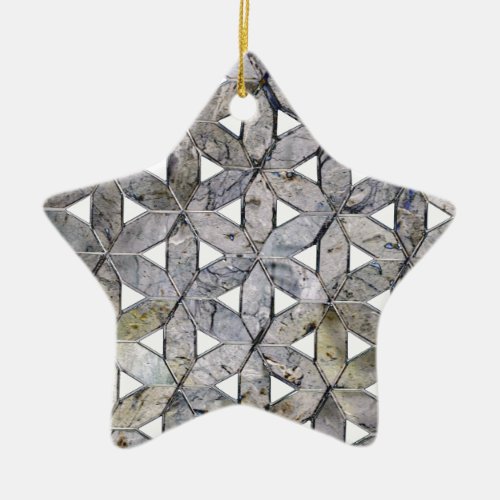 Natural Gray Stone Mosaic flower of life Ceramic Ornament