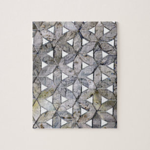 Natural Gray Stone Mosaic, flower of life Jigsaw Puzzle