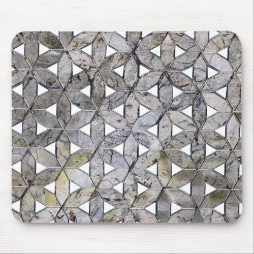 Natural Gray Stone Mosaic flower of life Mouse Pad