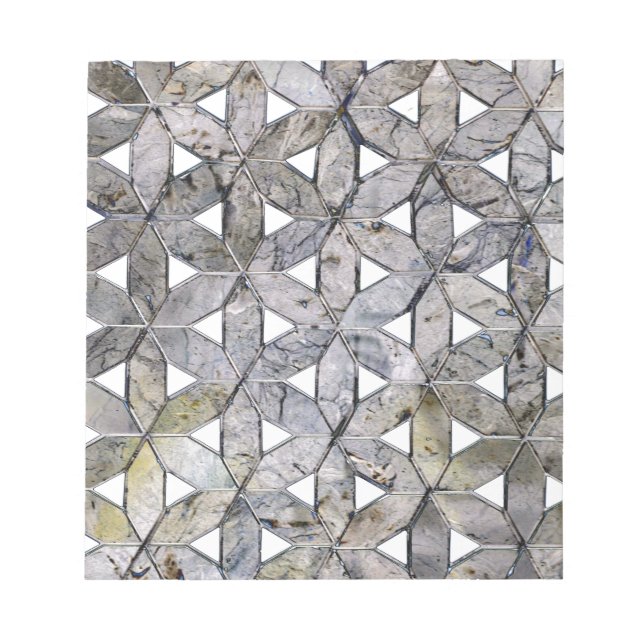 Natural Gray Stone Mosaic, flower of life Notepad (Front)