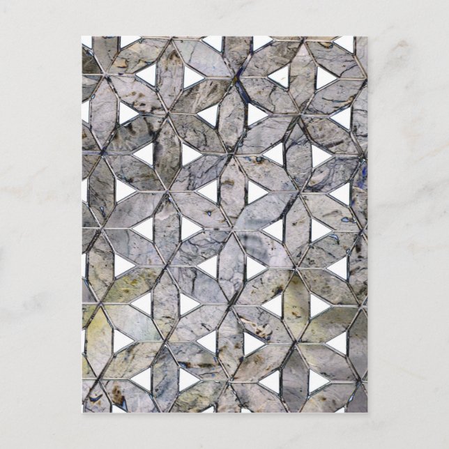 Natural Gray Stone Mosaic, flower of life Postcard (Front)