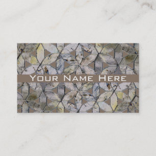 Natural Gray Stone Mosaic pattern flower of life Business Card