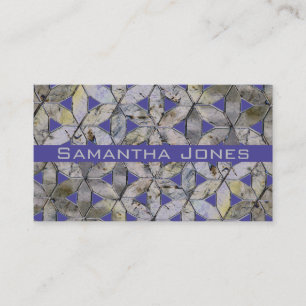 Natural Gray Stone Mosaic pattern flower of life Business Card