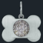 Natural Gray Stone Mosaic pattern flower of life Pet Name Tag<br><div class="desc">An modern mosaic design created by natural gray stone and inspired by sacred geometry.</div>