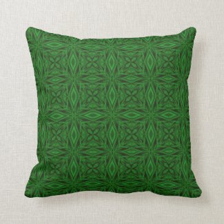 Natural Green Artistic Fractal Design Throw Pillow