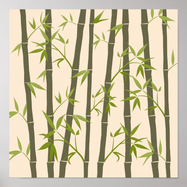 Natural Green Bamboo Plants Poster (Front)