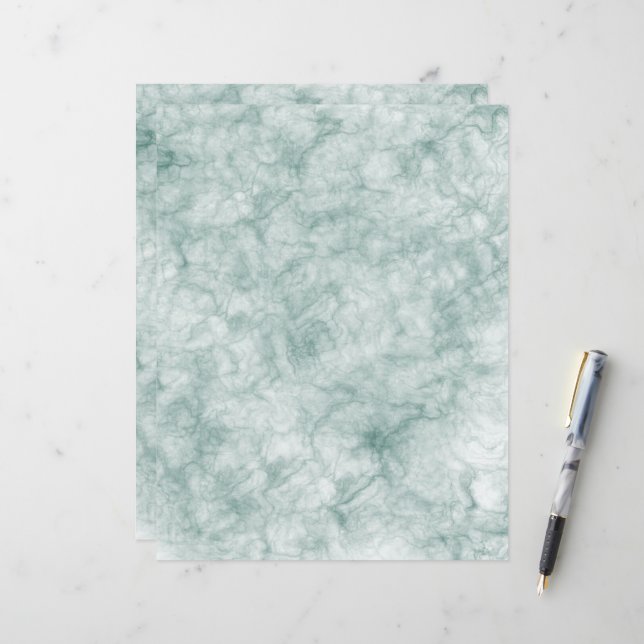 Natural Green  Marble Scrapbooking Paper (Front/Back In Situ)