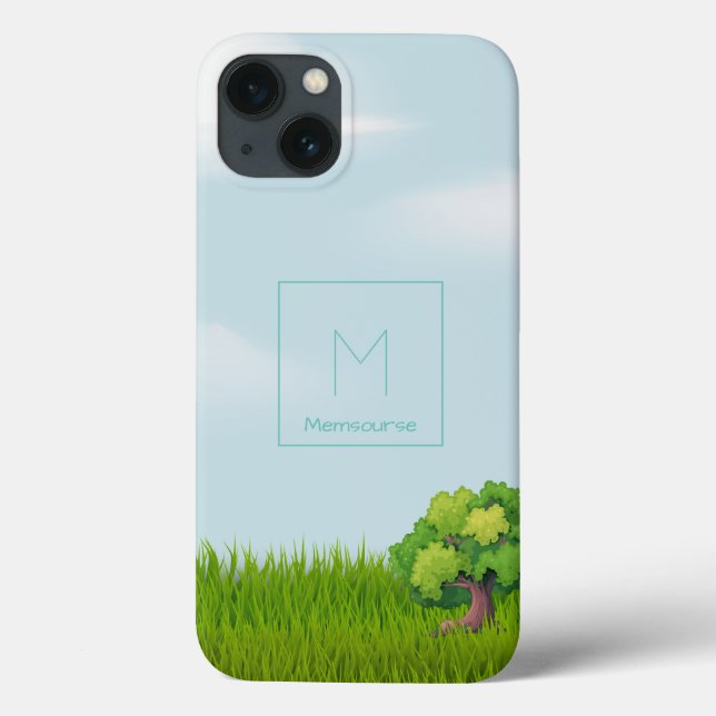 Natural Greenery Landscape Modern  Case-Mate iPhone Case (Back)