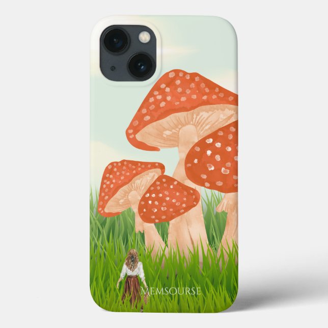 Natural Greenery Landscape Mushroom Modern  Case-Mate iPhone Case (Back)