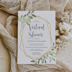 Natural Greenery Virtual Bridal or Baby Shower Invitation