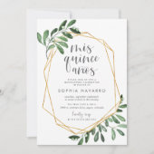 Natural Greenery | Watercolor Quinceanera Invitation (Front)