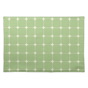 Natural Grid Sage Green Warm Cream Cloth Placemat