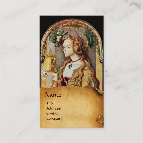NATURAL HAIR BEAUTY  COSMETICS MONOGRAMParchment Business Card