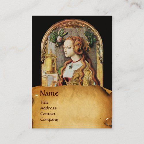 NATURAL HAIR BEAUTY  COSMETICS MONOGRAMParchment Business Card