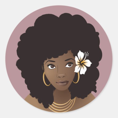 Natural Hair Beauty Flower in her Hair Stickers