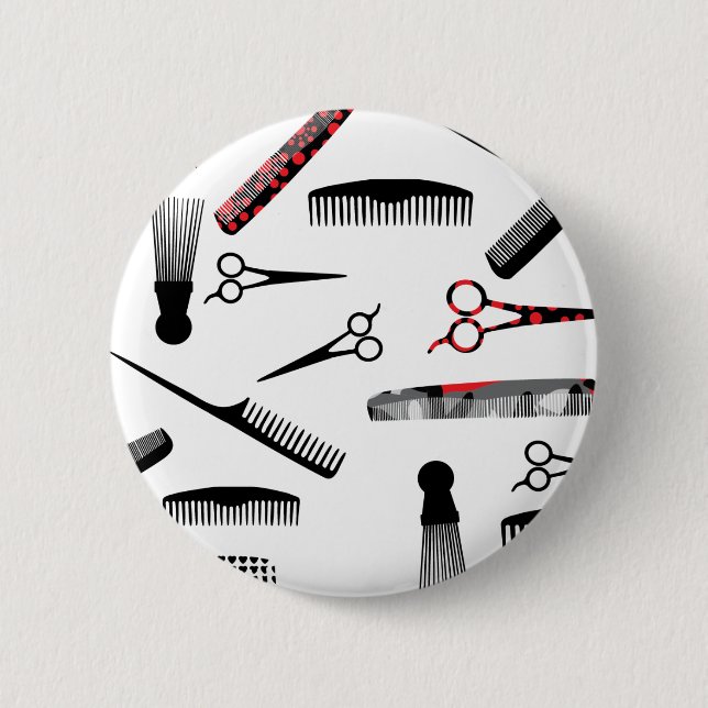 Natural hair red black pinback button (Front)