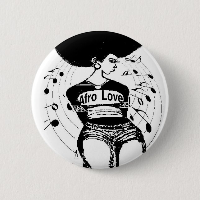 Natural Hair T shirt Pinback Button (Front)