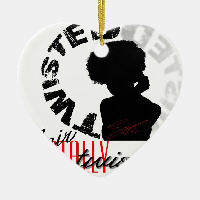 Natural Hair: Totally Twisted Ceramic Ornament (Front)