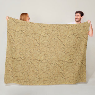 Natural Handmade Paper Texture in Warm Beige Fleece Blanket