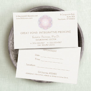 Natural Health & Wellness Appointment Card