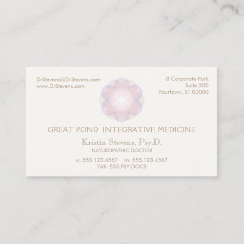 Natural Health  Wellness Appointment Card