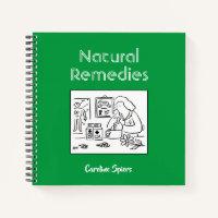 Natural Herbal Remedies Notes with Name Notebook