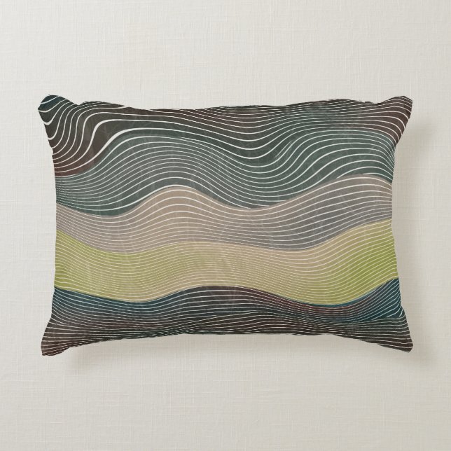 Natural Hills: Landscape Pattern Accent Pillow (Front)