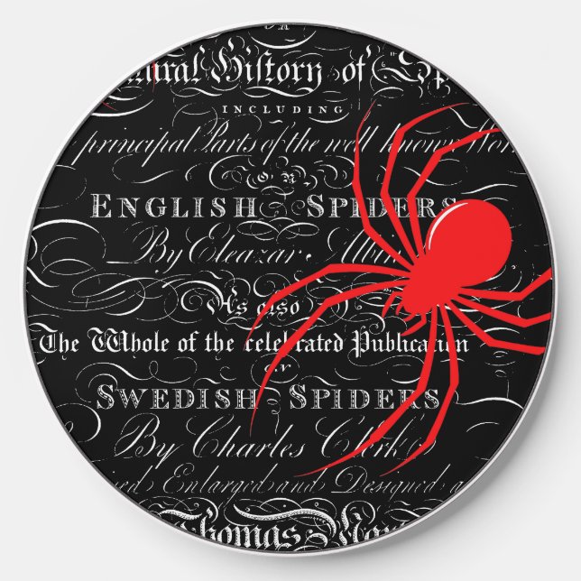 Natural History Title Page Spiders Calligraphy Wireless Charger (Front)