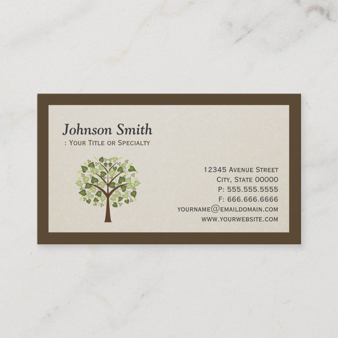 Natural Holistic Healer - Naturopathic Tree Logo Business Card | Zazzle