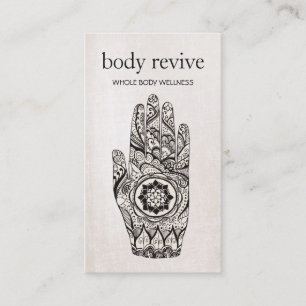 Natural & Holistic Health Henna Lotus Flower Hand Business Card