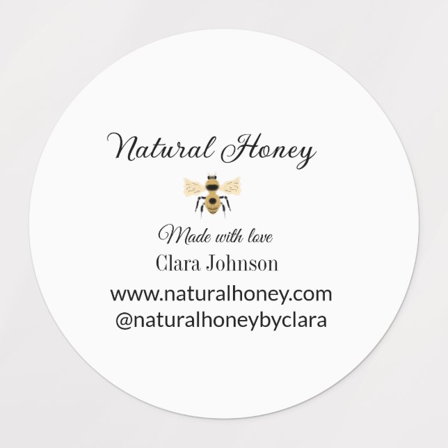 natural honey homemade honeybee honeycomb add name labels (Design 1)