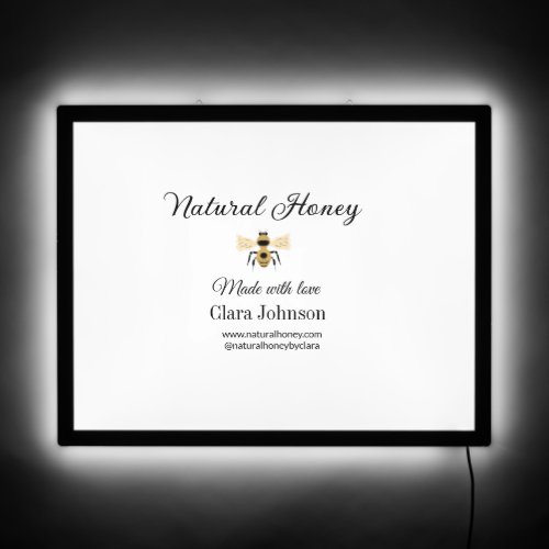 natural honey homemade honeybee honeycomb add name LED sign