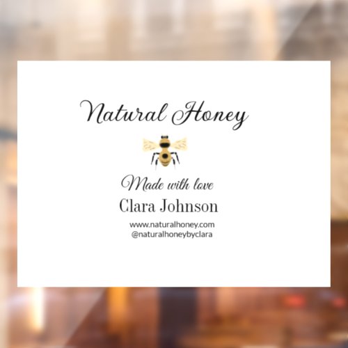 natural honey homemade honeybee honeycomb add name window cling
