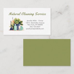 Natural House Cleaning Service Supplies Business Card