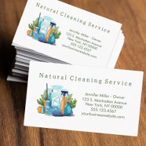 Natural House Cleaning Service Supplies Business Card