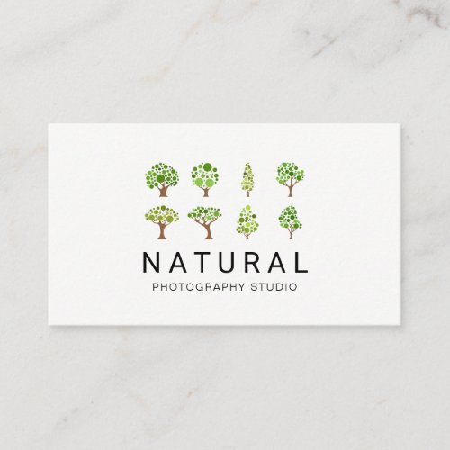 Natural  Illustrative Trees Business Card
