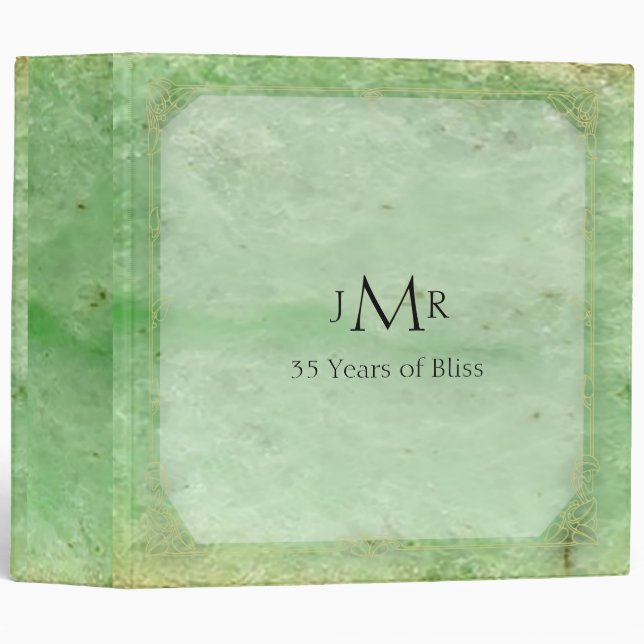 Natural Jade 35th Wedding Anniversary Binder (Front/Spine)
