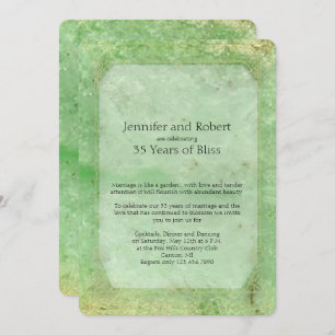 Natural Jade 35th Wedding Anniversary Invitation