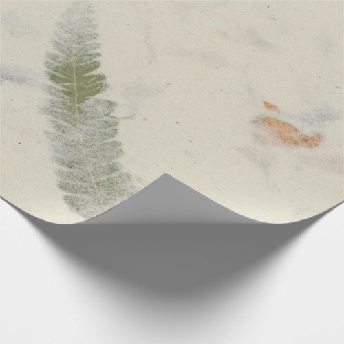 Natural Kraft Floral Petals Mulberry Fern Delicate Wrapping Paper