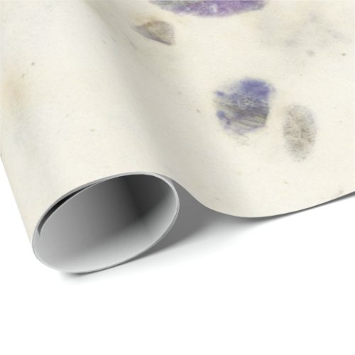 Natural Kraft Floral Petals Mulberry Mint Purple Wrapping Paper