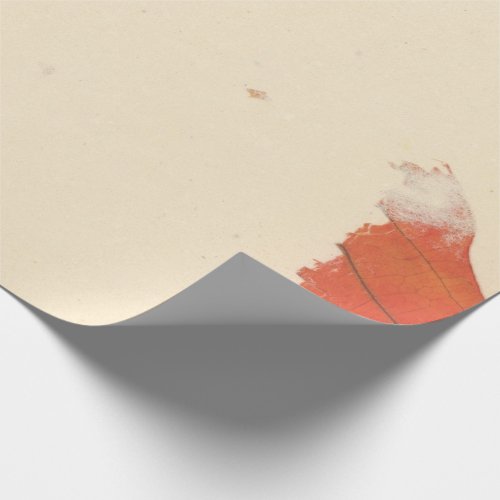 Natural Kraft Petals Ivory Autumn Leaf Orange Wrapping Paper