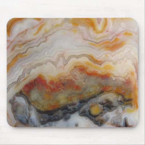 Natural Lace Agate Stone Authentic Colors  Design Mouse Pad