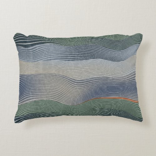 Natural Landscape Hill Stripe Pattern Accent Pillow