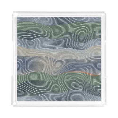 Natural Landscape Hill Stripe Pattern Acrylic Tray