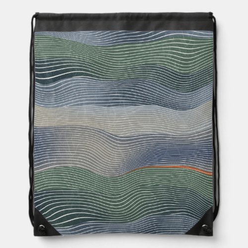 Natural Landscape Hill Stripe Pattern Drawstring Bag